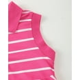thumbnail image 4 of Baby Girls Clothes Toddler Girls Polo Dress 4T Girls Summer Casual Dress 5T Girls Lapel Sleeveless Stripe Dress Rose Red, 4 of 7