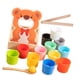 thumbnail image 5 of Juguete de alimentación de madera, juego de clasificación de colores, actividades de aprendizaje preescolar, juego de simulación Vasos de 12 colores, 5 of 9