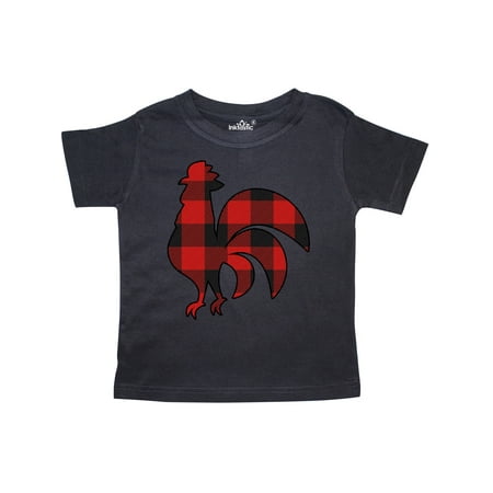 

Inktastic Rooster Silhouette Plaid Gift Toddler Boy or Toddler Girl T-Shirt