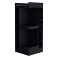thumbnail image 4 of FM FURNITURE Lamer Corner Bar Cabinet with Wine Rack Engineered Wood Black, 4 of 5