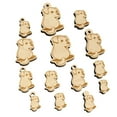 thumbnail image 1 of Cute Puppy Looking Back Wood Mini Charms Shapes DIY Craft Jewelry - With Hole - 18mm (17pcs), 1 of 7