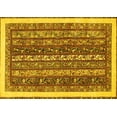 thumbnail image 1 of Ahgly Company Machine Washable Indoor Rectangle Abstract Yellow Modern Area Rugs, 2' x 5', 1 of 4