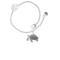 thumbnail image 2 of Delight Jewelry Enamel Side Turtle Silver-tone Rose Link Chain Bracelet, 6.25"+1.75" Extender, 2 of 4