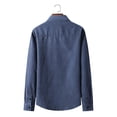 thumbnail image 5 of Hombres Casual Turndown Botones Slim Fit Sólido Manga larga Moda Blusa Camisa Pompotops  oipoqjl28117, 5 of 5