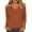 #340-Orange, variant on Craaazy Casual Womens V-Neck 3/4 Sleeve Top Solid Color Loose Fit Blouse for Summer Gifts