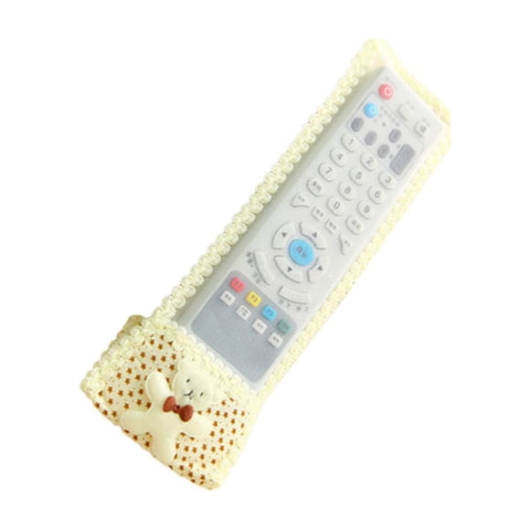 Injueey Estuche para control remoto de TV Estuches para controladores de aire acondicionado Accesorio de cubierta Cubierta a prueba de polvo Cubiertas para muebles de jardín amarillo beis S(18.5x8 cm)