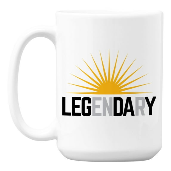 Legendary, Leg Day Exercise Themed White Ceramic Coffee & Tea Mug (15oz)