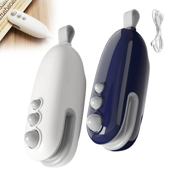 2-piece mini sealing machine, with cutting function for sealing and opening bags, portable plastic bag sealing machine, suitable for snack bags, food preservation and storage (white blue)