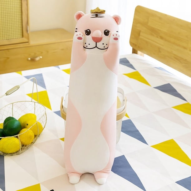 Soft Cute Emperor Tiger Plush Toy Cartoon Long Cylinder Doll Pillow Sleep Gift Home Decoration for Girls Kids Couples Unisexpink65 Deng Xun unisex
