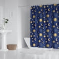 thumbnail image 2 of Blue Gold Sun Moon Star Zodiac Pattern Shower Curtain 72"x72" ,Bathroom Decorative Shower Curtains Set with 12 Hooks,Modern Waterproof Washable Shower Curtain, 2 of 6