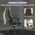 thumbnail image 4 of Big and Tall Executive Office Chair with Footrest, Ergonomic Computer Chair, High Back Swivel Recliner Home Reclining Chair with Lumbar Support, Height Adjustable, Padded Armrests, Rolling, Black, 4 of 8
