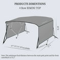 thumbnail image 2 of 4 Bow Bimini Tops for Boats with Side Curtains, Includes 2 Straps, 2 Stable Rear Support Pole Storage Boot 1" Aluminum Frame, Marine Grade Canvas & PU-Coated Fabric - 8'L x 54" H x 91"-96" W, 2 of 8
