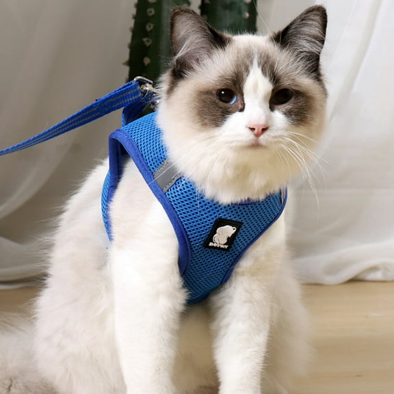 Soimiss Cat Harnesses Pack Fashion Pet Harnesses Blue 1Set