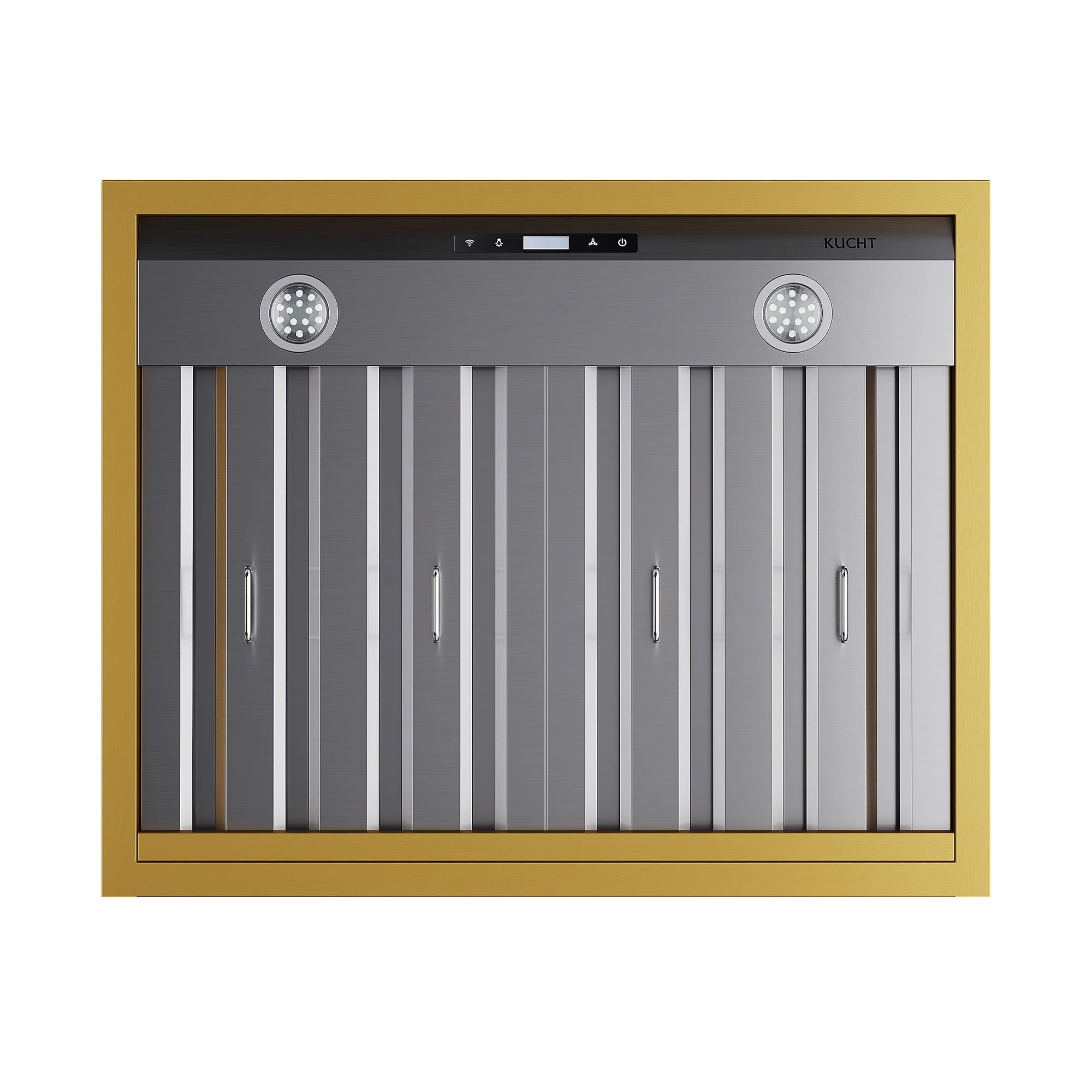 30 in. 600 CFM Wall Mounted Range Hood in Stainless Steel with Gold Accents