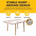 thumbnail image 4 of Valentine's Day Table Cloths for 4 Foot Rectangle Tables, Watercolor Love Floral Leaves Spring Patio Waterproof Elastic Fitted Tablecloths, Washable Rectangular Table Cover for Camping, 4 of 8