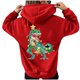 thumbnail image 1 of Mujer Otoño Invierno Navidad Color bloque dinosaurio linterna estampado cuello en V manga larga con capucha Tops pulóver blusa Fridja FKASFK3436, 1 of 4