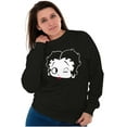 thumbnail image 3 of Classic Betty Boop Cartoon Head Wink Women Crewneck Sweatshirt Brisco Brands S, 3 of 5