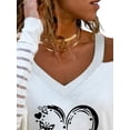 thumbnail image 3 of FASHIONWT Women Plus Size Off Shoulder Red Heart Print V-Neck Transparent With Strip Length Top, 3 of 4