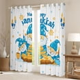 thumbnail image 2 of Feelyou Kids Vintage Chanukah Curtains Pack of 2 (42x84 Each), Kawaii Rustic Gnome Curtains Blackout, Christmas Snowflake Bedroom Curtains, Black Out Curtains Decor, 2 of 6