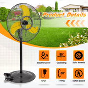 30 Heavy Duty Pedestal Misting Fan