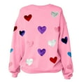 thumbnail image 5 of Erwazi Womens Sequined Heart Sweatshirts Crewneck Long Sleeve Cute Valentine Pullover Tops, 5 of 9