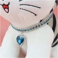thumbnail image 6 of Pet Accessories Supplies Rhinestones Kitten Bling Three Row Diamond Necklace Love Pendant Cat Collar RED, 6 of 8