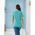 thumbnail image 3 of SHIBEVER Summer Short Sleeve T Shirts for Women Casual Loose Side Split Tunic Tops Comfortable Crew Neck Tops, 3 of 8
