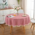 thumbnail image 2 of FeiraDeVaidade 1Pc 120Cm/150Cm Polyester Cotton Tassel Tablecloth Plaid  Tablecloth Red Lattice Table Map Cloth Cover, 2 of 7
