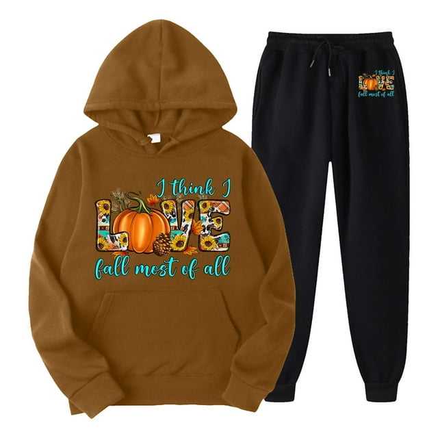 WILLBEST Fall Clothes Women Womens Suitable Two Piece Outfits Sets Hoodie Sweatshirt and Long Sweatpants Jogger Workout Set Fall Tracksuit Sweatsuits Women Convertible Pants