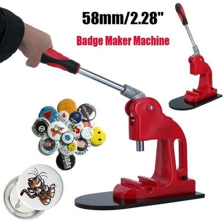 HERCHR 3.2cm Badge Punch Press Maker Machine with 1000 Circle Button Parts+Circle Cutter, Badge Making Kit, Badge Maker
