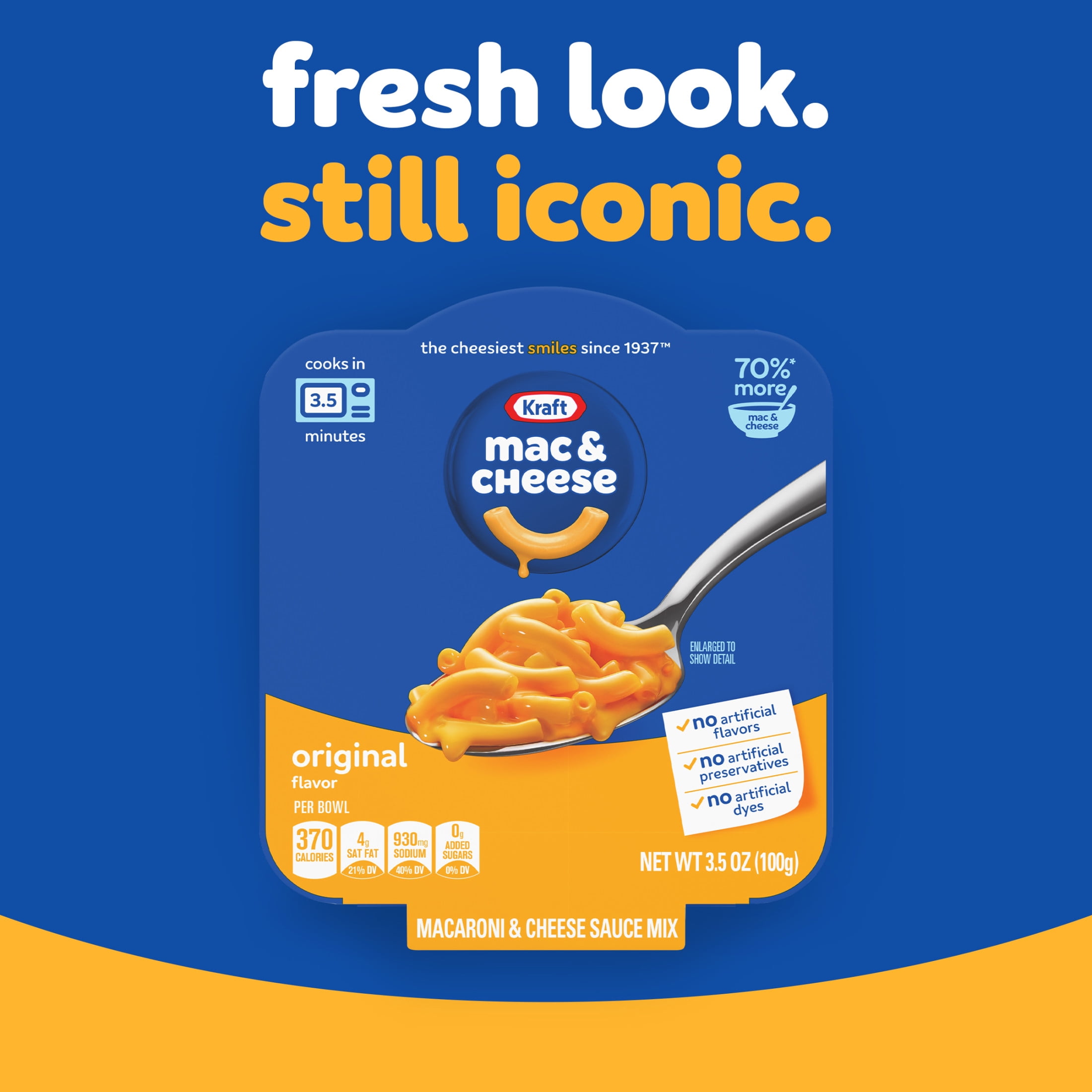 (6 pack) Kraft Mac and Cheese, 1 Big Bowl, for Easy Dinner or Dinner Sides, Original Flavor, No Artificial Flavors, Preservatives or Dyes, 3.5 oz