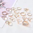 thumbnail image 2 of Boho Knuckle Rings Set Gold Joint Knuckle Rings Crystal Midi Size Stackable Finger Rings Hand Accessories for Women and Girls 17PCS, 2 of 5
