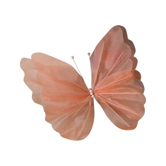 19inch 3D Butterfly Flower Wall Decor,Large Yarn Fabric Hanging Butterfly Crafts Ornament for Outdoor Garden Wedding Party Prop