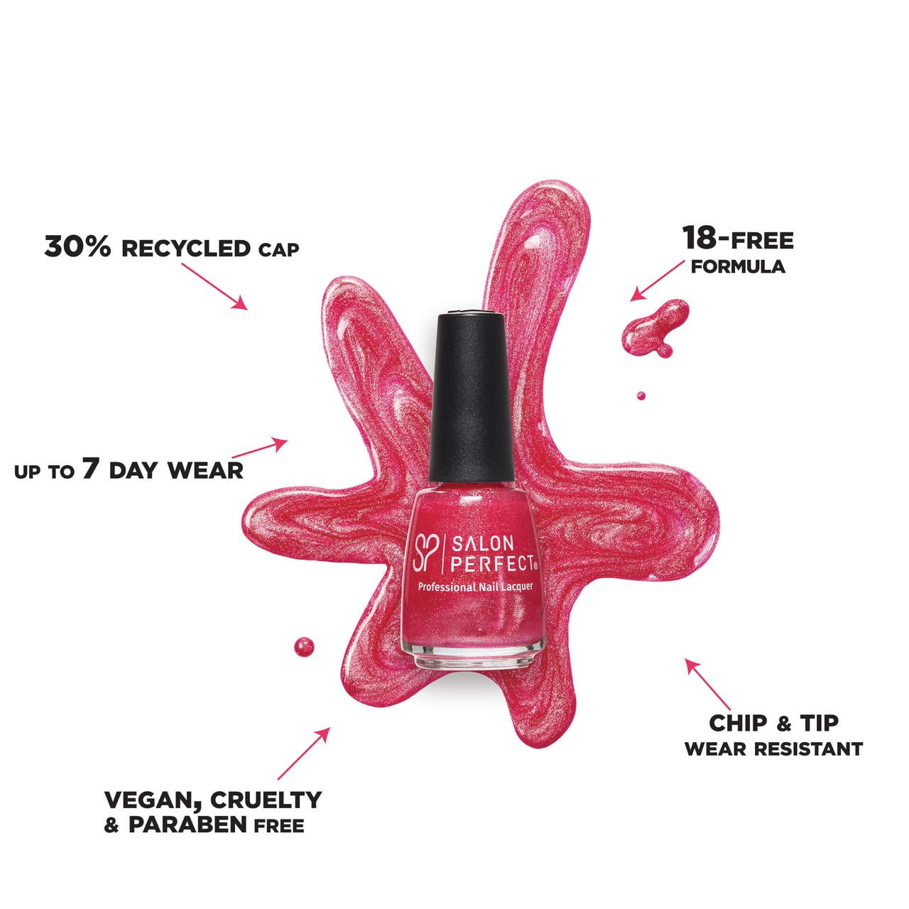 Salon Perfect Nail Polish, 410 So Cheeky, Pink Shimmer, 0.5 fl oz
