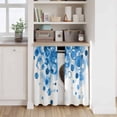 thumbnail image 6 of Blue Gradient Kitchen Curtains 45 Inch Length, Abstract Polka Dots Vintage Modern Tiers Curtains for Bathroom Bedroom Cafe, Light Filtering Small Window Treatment Short Drapes 2 Panels 42"Wx45"L, 6 of 8