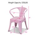 thumbnail image 2 of Costway Ensemble de 2 Chaises pour Enfants Fauteuil en Acier Empilable Intérieur Extérieur Rose, 2 of 10