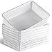 thumbnail image 3 of Eslite Panier de Rangement en Plastique Format A4, Plateau Organisateur pour Dossiers, Papier et Lettres de Bureau, 6 Paquets (Blanc), 3 of 4
