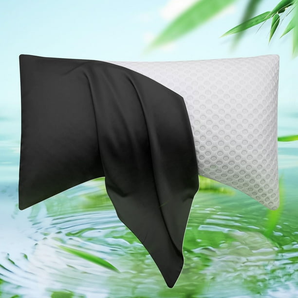 Funda de almohada refrescante para dormir de lado, almohada curvada de bambú