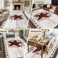 thumbnail image 5 of Texas Star Vintage Area Rugs 6'x9', Washable Small Throw Rugs for Kitchen Dining room, Red Berry Retro Art White Wooden Indoor Outdoor Rug Non-Slip Low Pile Carpet Runner Reversible Floor Mats, 5 of 8