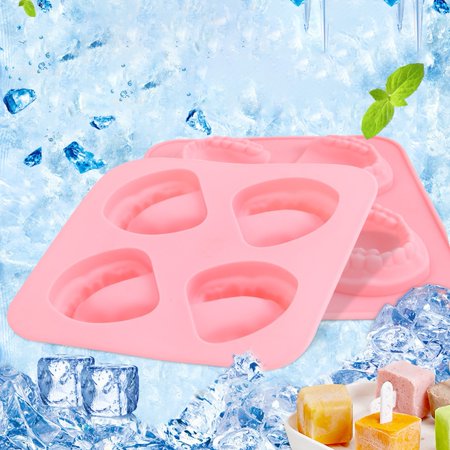 

Meizhencang Silicone Ice Mold DIY Funny Gift Pink 4 Hole Tooth-shaped Ice Making Tray Kitchen Supplies