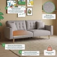 thumbnail image 3 of Sofá Cama Makora Maxim Gris Claro Lino 3 Posiciones con Soft Foam Reclinable, 3 of 10