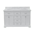 thumbnail image 3 of Aria 60" Double Bathroom Vanity with White Cabinet and Carrara Marble Top, 3 of 7