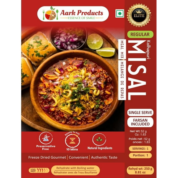 Aark Misal Kolhapuri Régulier Lyophilisé Prêt à Manger - Portion Individuelle