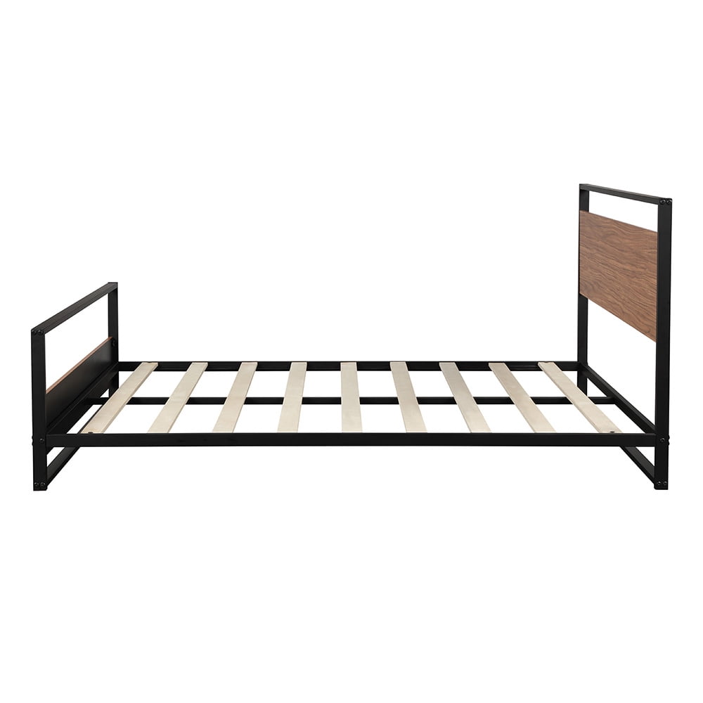 Kepooman Full Size Metal and Wood Platform Bed Frame with Headboard & Footboard for Bedroom, 78"L x 54"W x 37"H, Black Kepooman Full Size Metal and Wood Platform Bed Frame with Headboard & Footboard for Bedroom, 78"L x 54"W x 37"H, Black