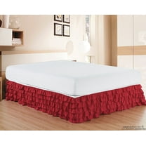 Elegant Comfort 1500 Series Wrinkle and Fade Resistant Microfiber Multi Ruffle Bed Skirt 15inch Drop, Full , Burgundy
