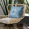 thumbnail image 2 of Amrita Sen Designs CAPL669FSDS-BL-20x20 20 x 20 in. Paisley Leaf Geo Suede Blown & Closed Pillow - Muted Blue & White, 2 of 3