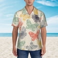 thumbnail image 4 of Lsque Butterfly pattern Hawaiian Shirt for Men, Unisex Summer Beach Casual Short Sleeve Button Down Shirts-Small, 4 of 9