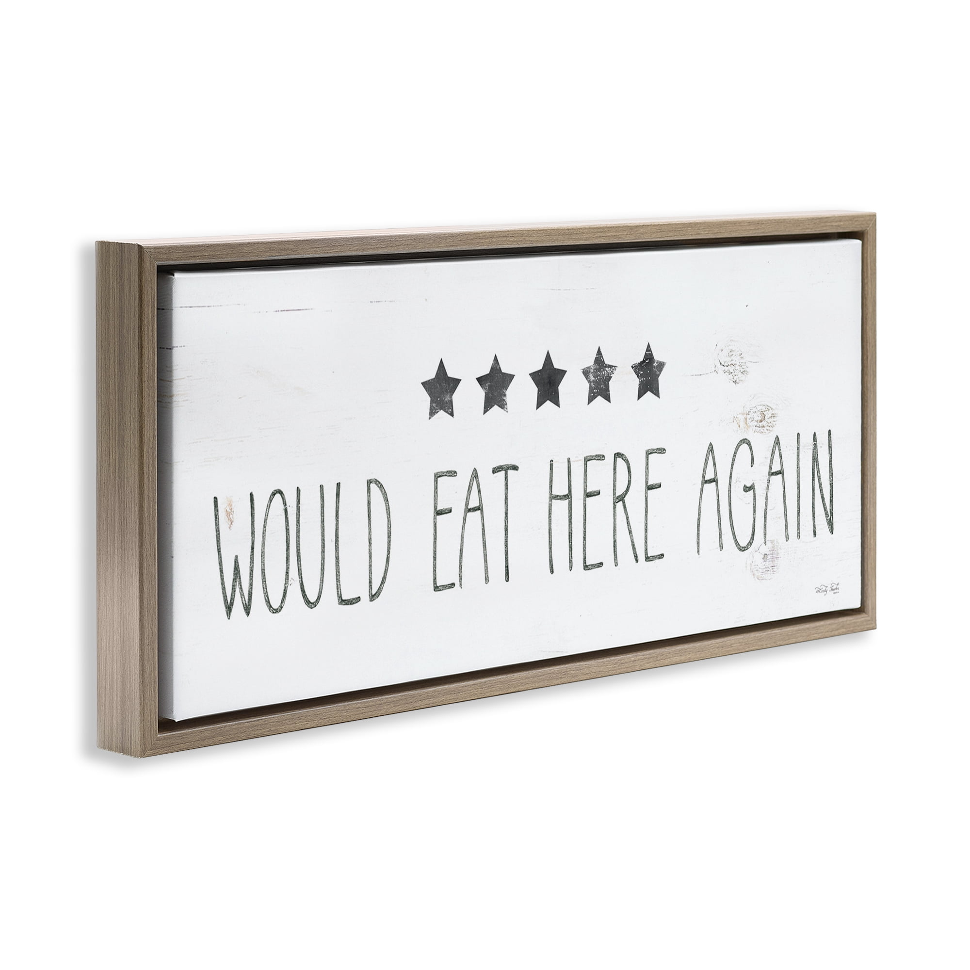 Stupell Industries Five Stars Kitchen Food & Beverage Painting Brown Floater Framed Art Print Wall Art, 25 x 11