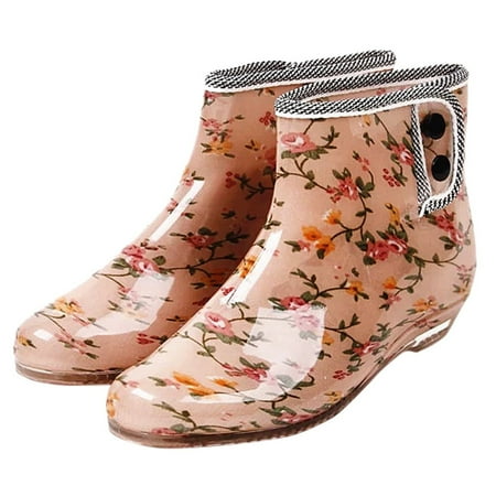 

Women s Rain Boots Fashion Short Tube Rain Boots Water Slip Resistant Water Shoes