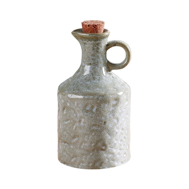 Bearachild Botella de aceite con tapón de corcho, a prueba de fugas, dispensador preciso para aceite de oliva, vinagre y zumo de limón, ideal Cocina y Comedor verde